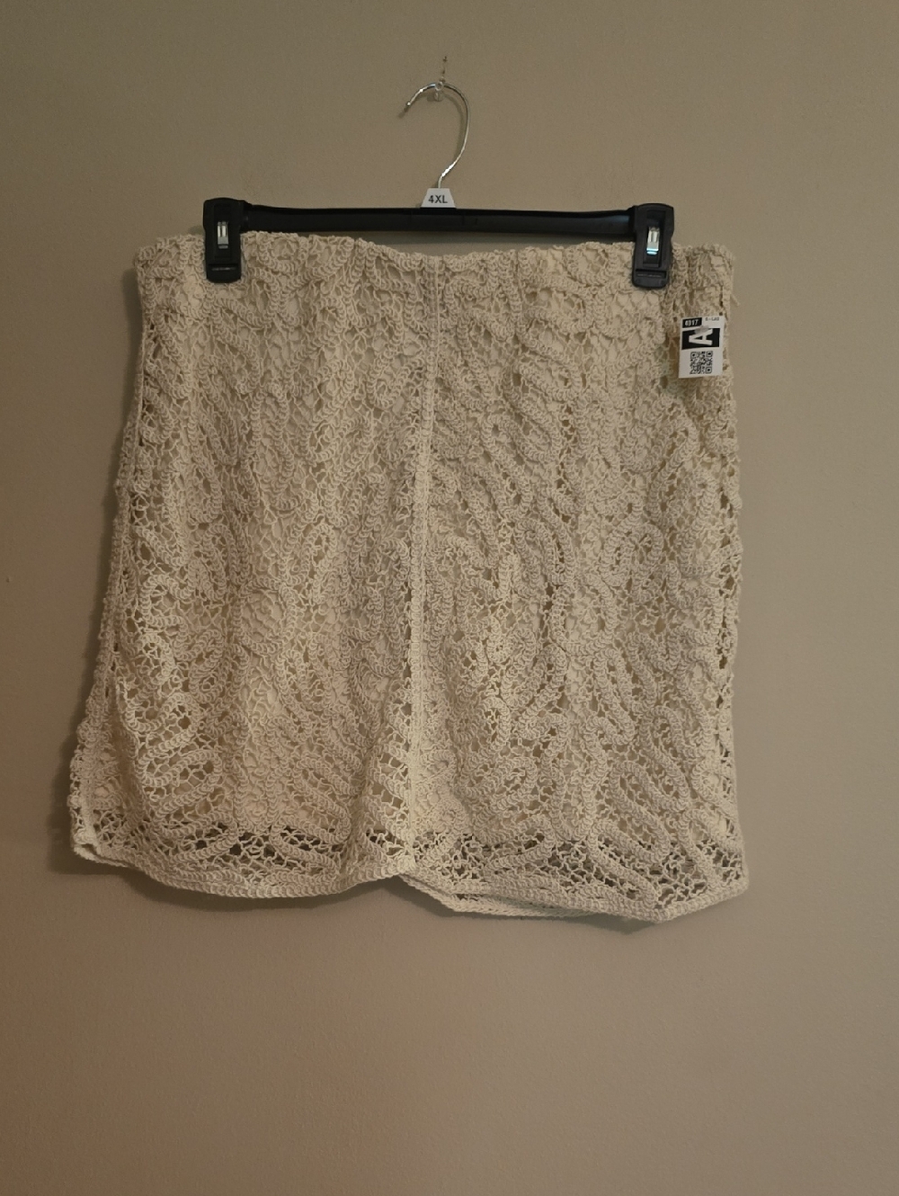 New a new day Women's Size L Cream Crochet Lace Mini Skirt